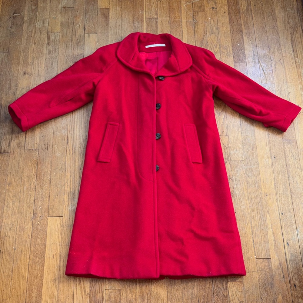 Women's Red Wool Coat